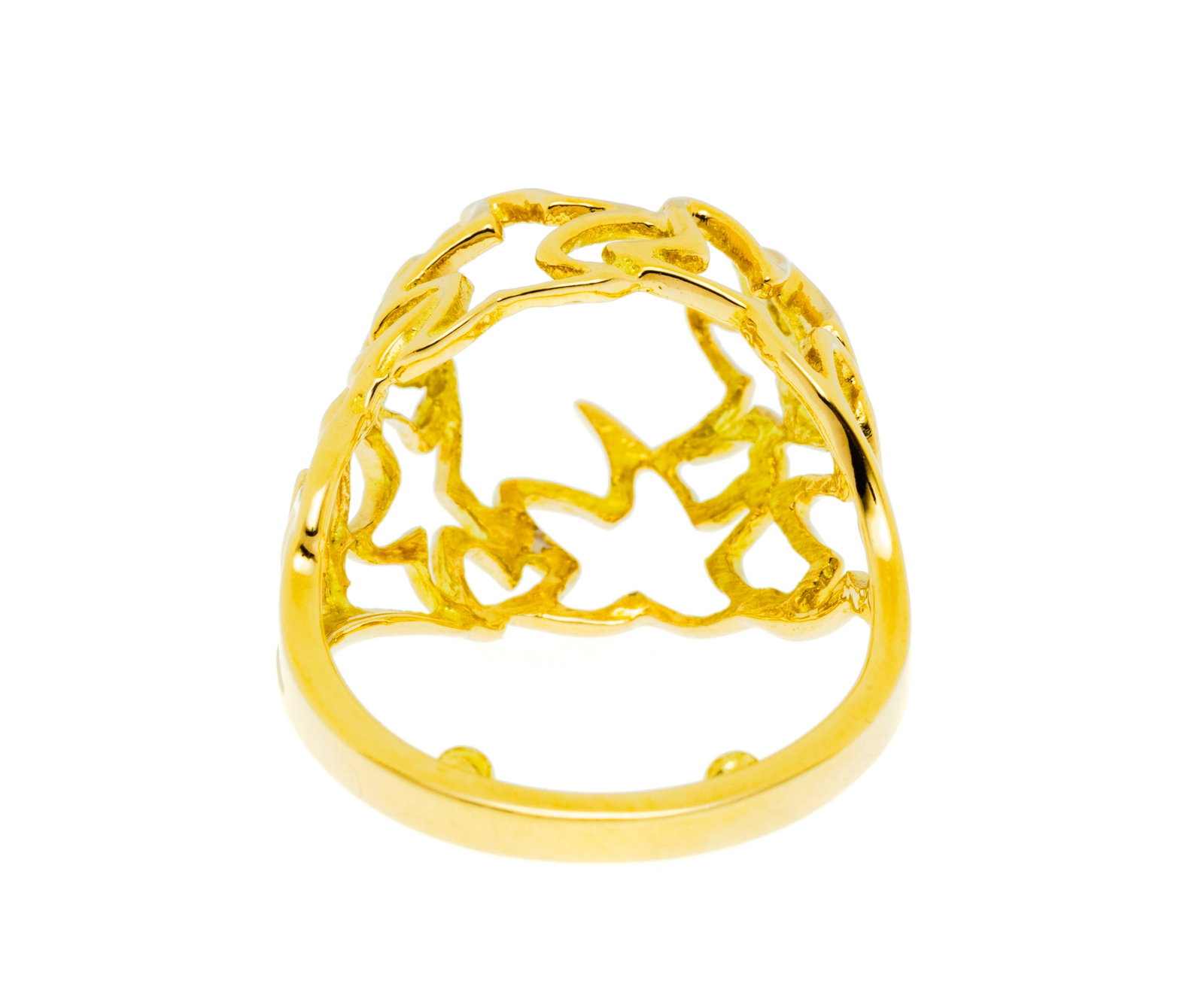 Gilbert Albert, bague or 750 à motif d'étoiles ajourées et ses 9 billes interchangeab - 4