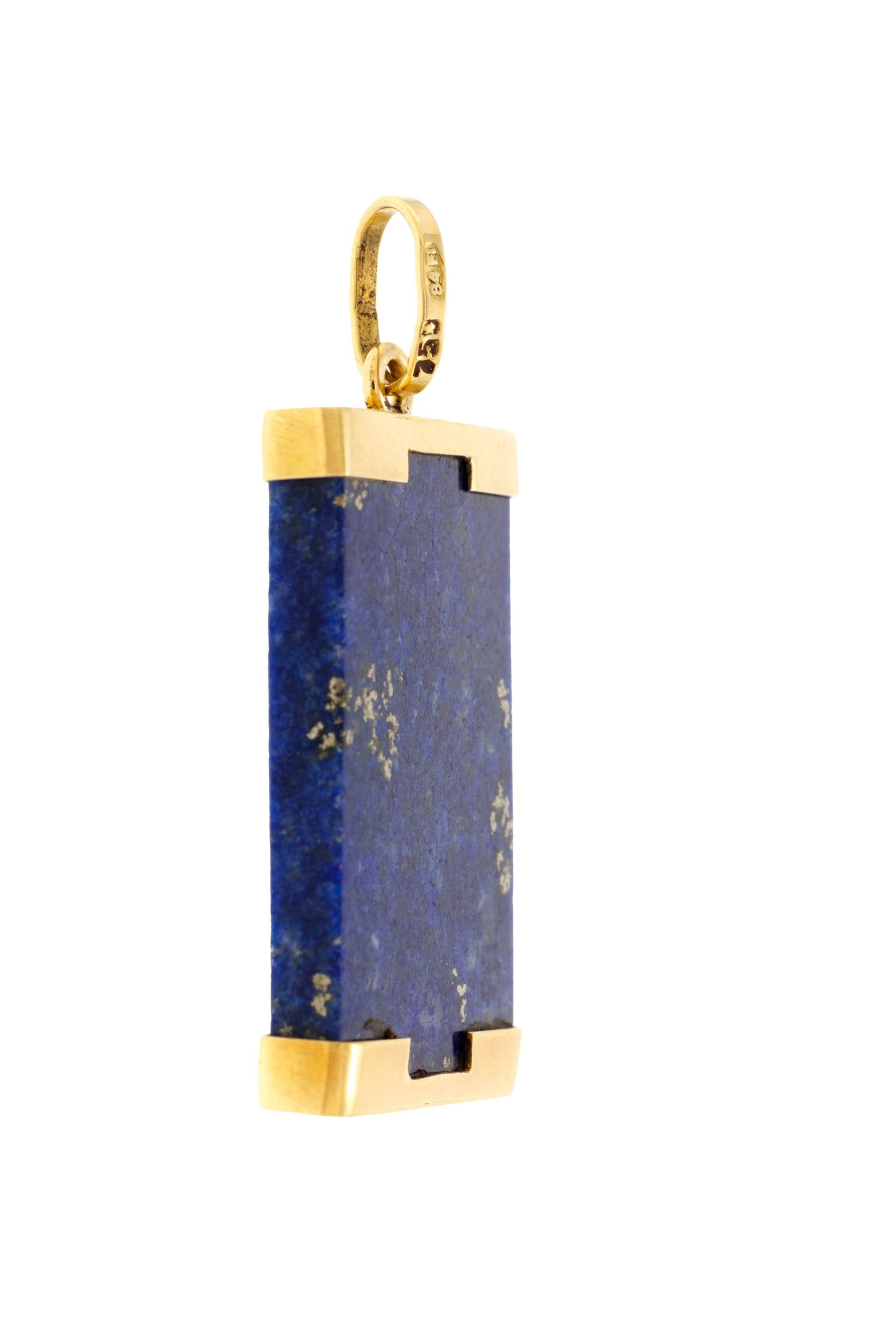 Pendentif or 750 retenant une plaque de lapis-lazuli, h. 4 cm, 8g - 2