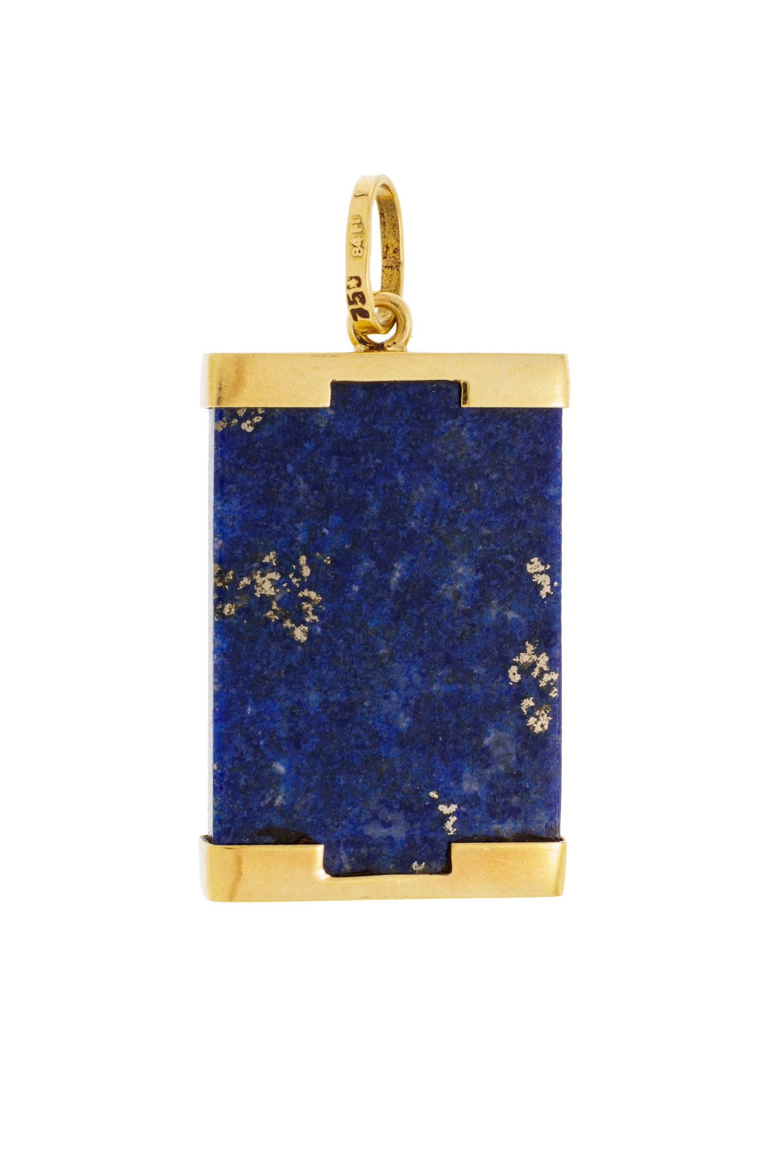 Pendentif or 750 retenant une plaque de lapis-lazuli, h. 4 cm, 8g - 3
