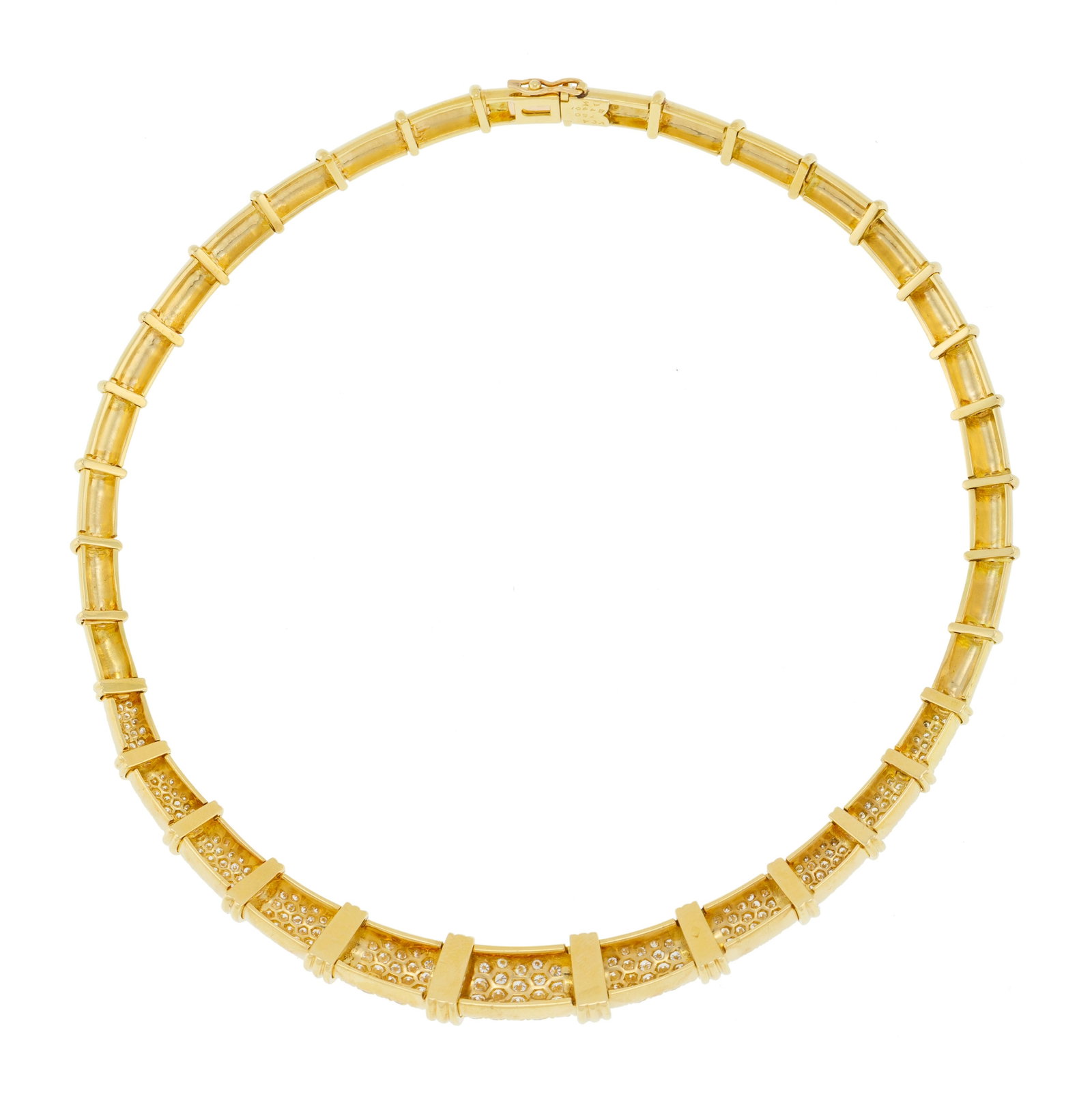 Van Cleef & Arpels, collier or 750 articulé d'éléments en forme de demi-cylindres en  - 3