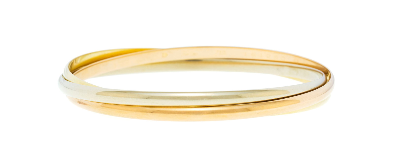 Cartier, Trinity, bracelet 3 ors 750, signé, numéroté 161290, circ. 19 cm, 30g, poche (1 of 4)