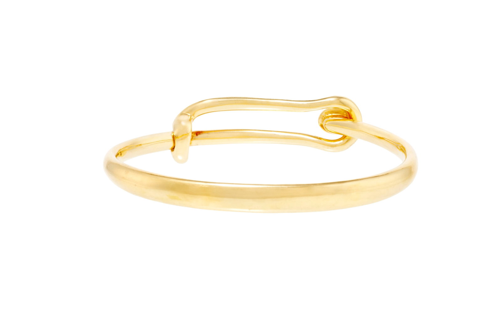 Hermès, bracelet rigide or 750 orné d'un cabochon de rubis, signé, numéroté - 3