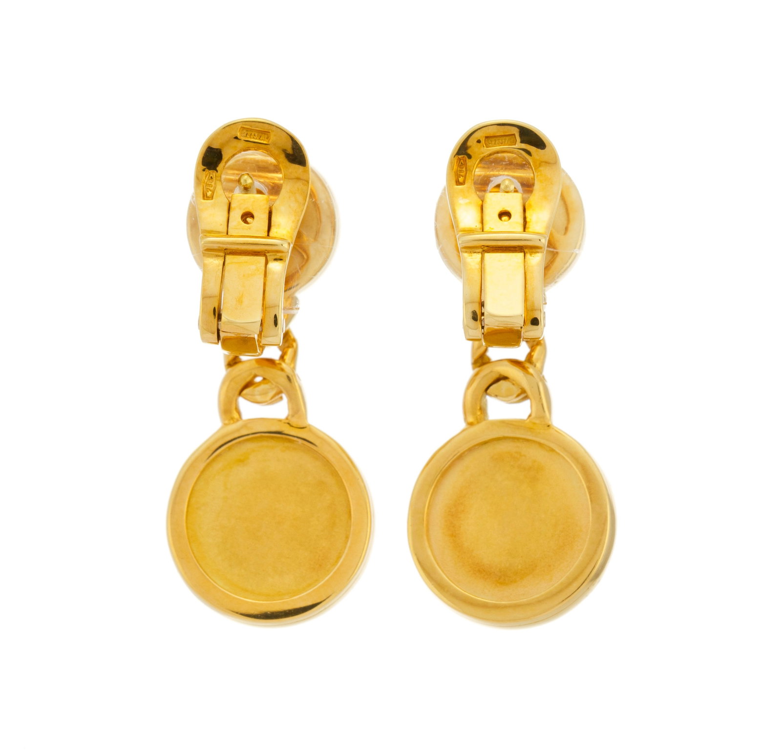 Bulgari, paire de pendants d'oreilles or 750 à motifs circulaires ornés de pastilles d'ony - 3