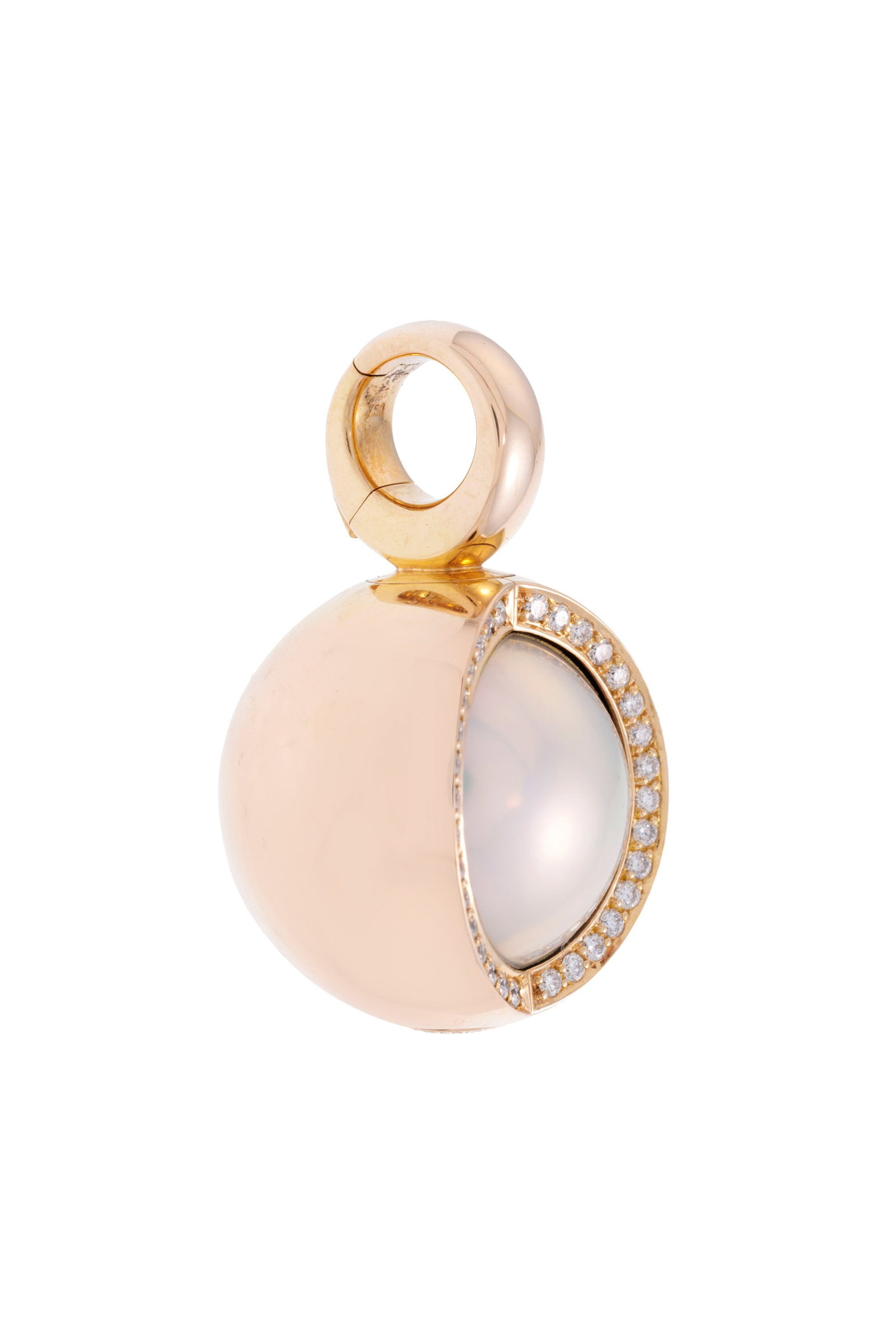 Jorg Heinz, Mystery Sphere, pendentif 2 ors 750 dont la bélière pivote pour dévoiler  - 3