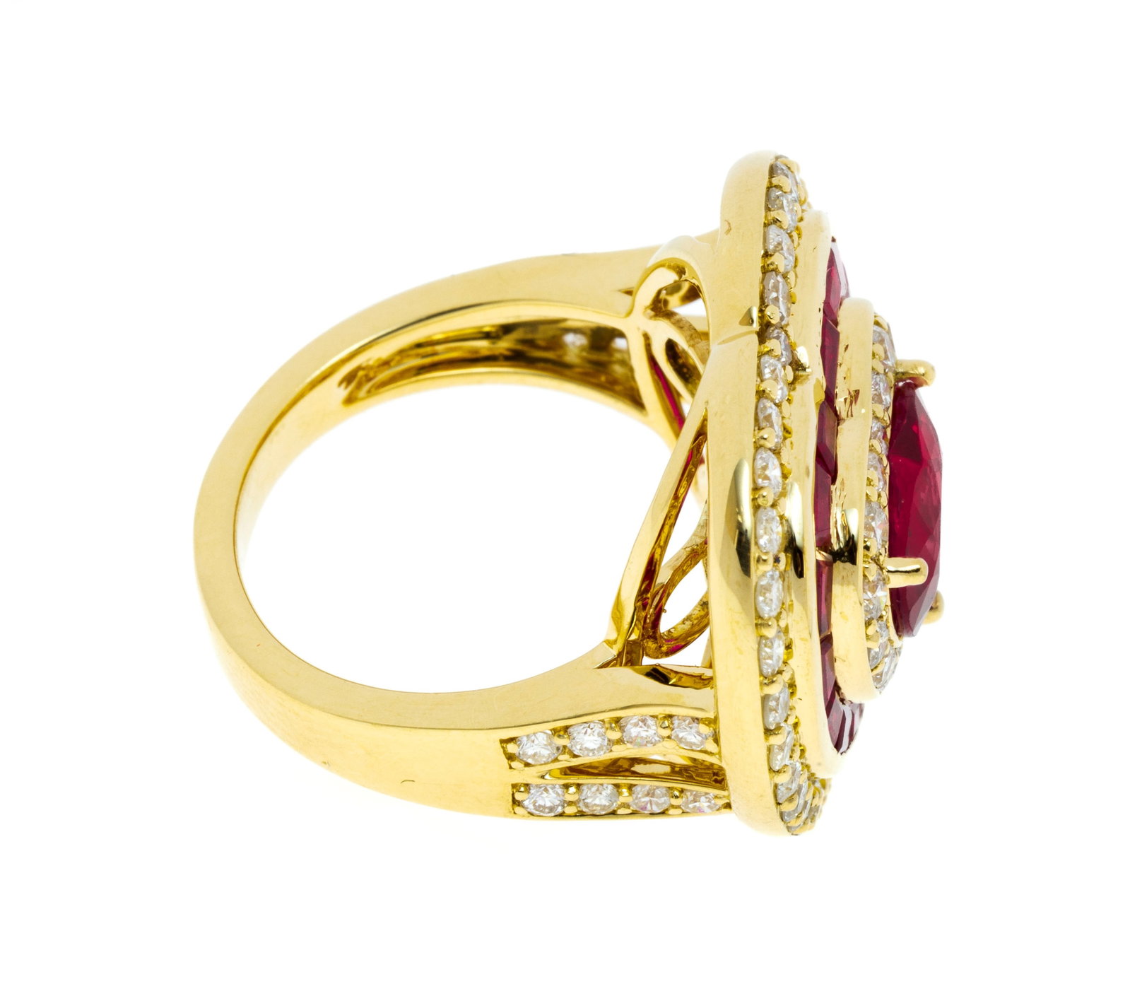 Bague or 750 sertie d'un rubis du Mozambique taille cœur (env. 2 cts) non chauffé selon le - 2