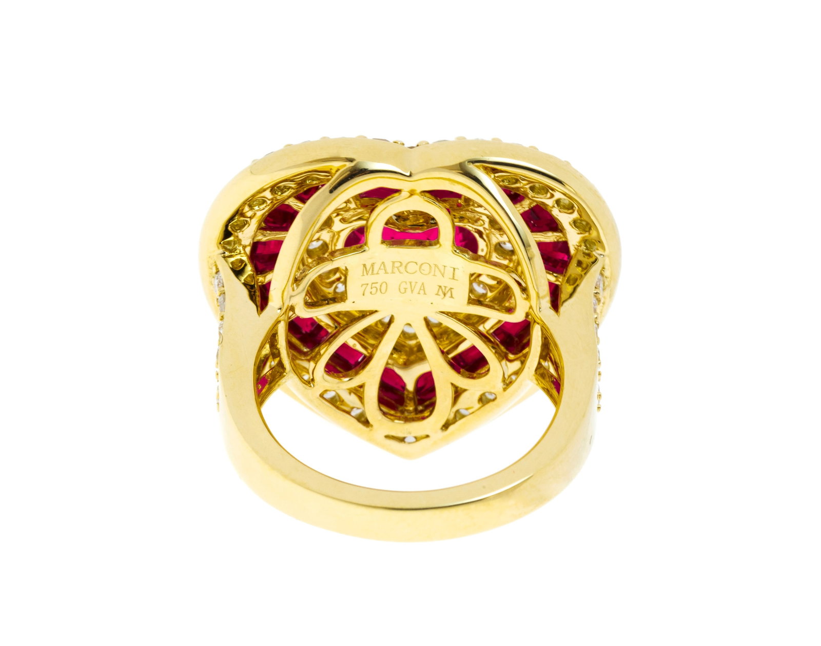 Bague or 750 sertie d'un rubis du Mozambique taille cœur (env. 2 cts) non chauffé selon le - 3