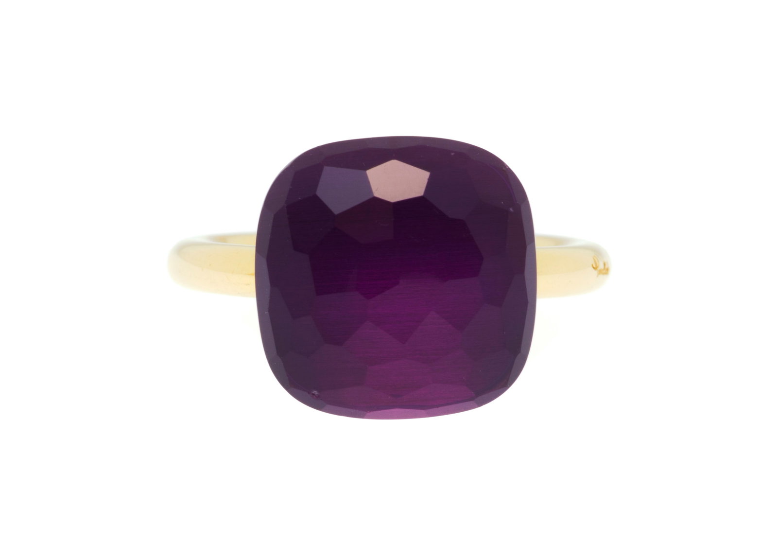 Pomellato, Nudo, bague or 750 sertie d'une améthyste facettée, signée, doigt 57-17, 1: Pomellato, Nudo, bague or 750 sertie d'une améthyste facettée, signée, doigt 57-17, 13g Condition Bon état de conservation général. Présence de rayures et micro