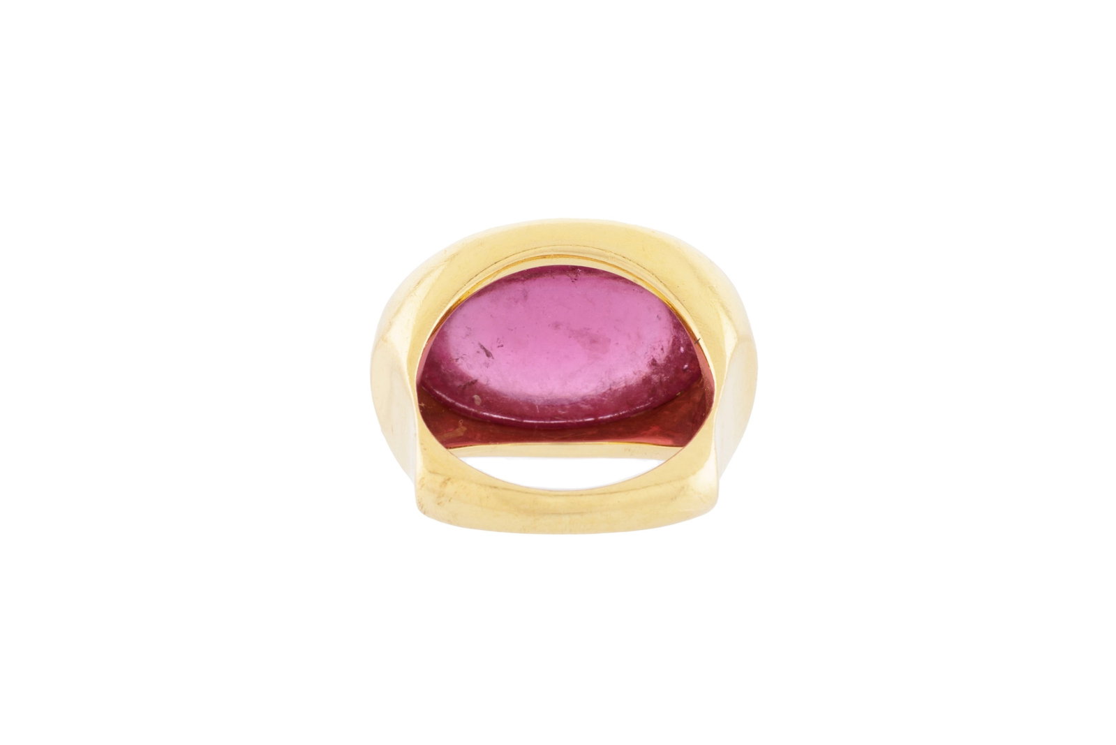 Bague or 750 sertie d'un cabochon de tourmaline rose, doigt env. 46-6, 13g - 3