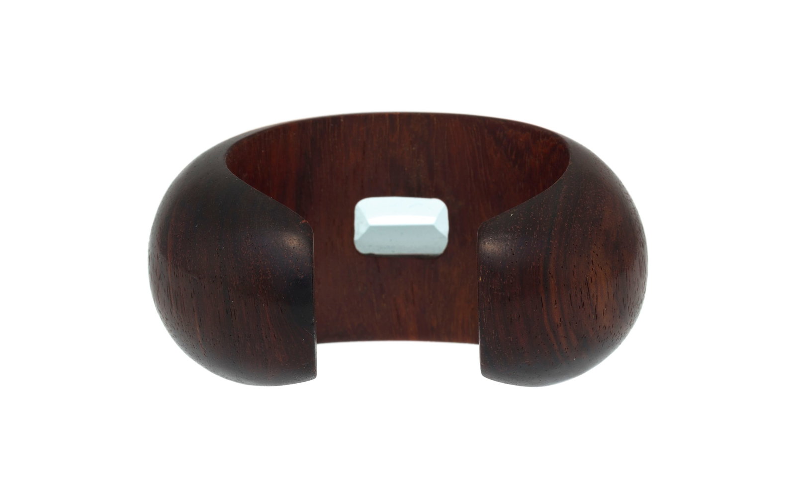 Liliane Sicard, bracelet manchette en bois et or 750 serti d'une aigue-marine rectangulaire à p - 3