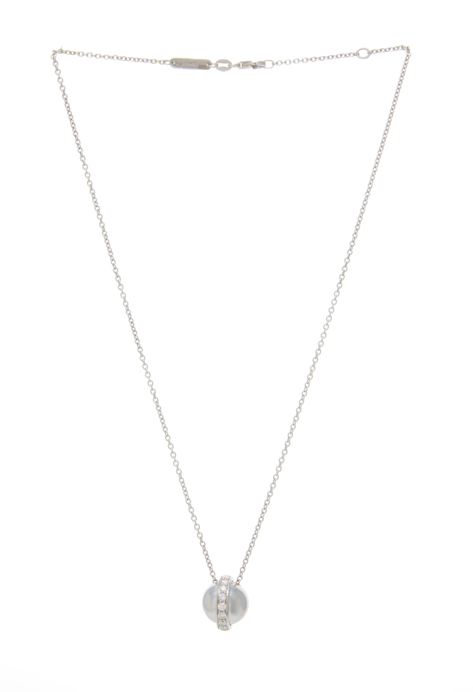 Piaget, Possession, collier or gris 750 à maille forçat retenant un pendentif sphériq (1 of 3)