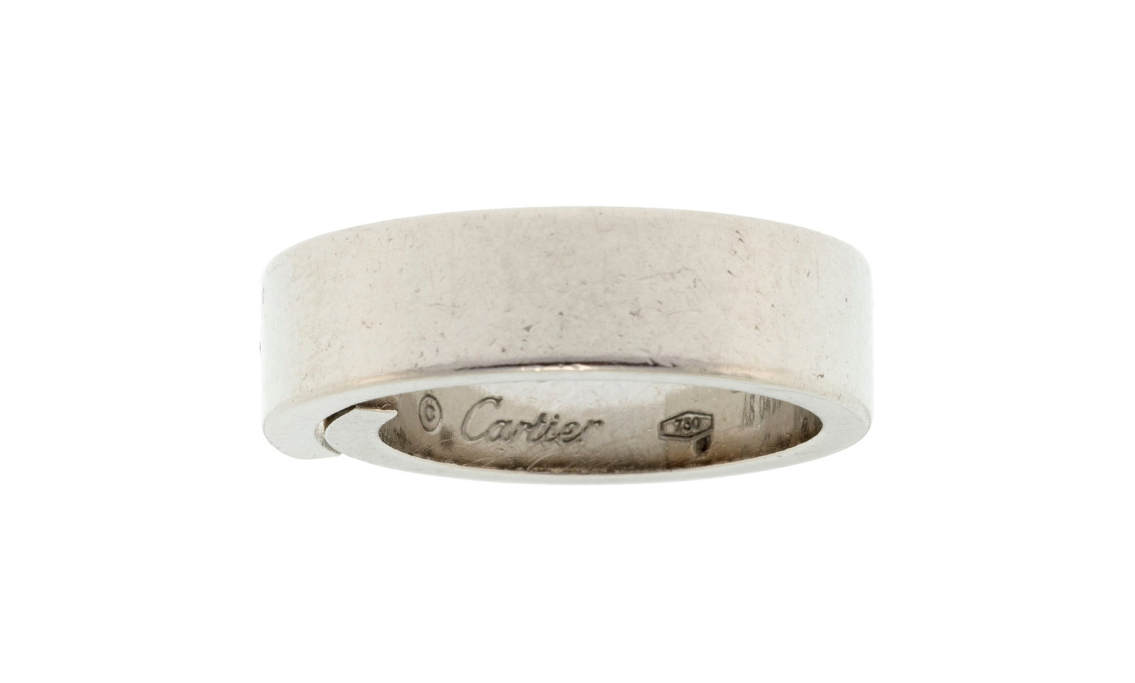 Cartier, bague or gris 750 sertie d'un diamant taille brillant, signée, numérotée AS0 - 2