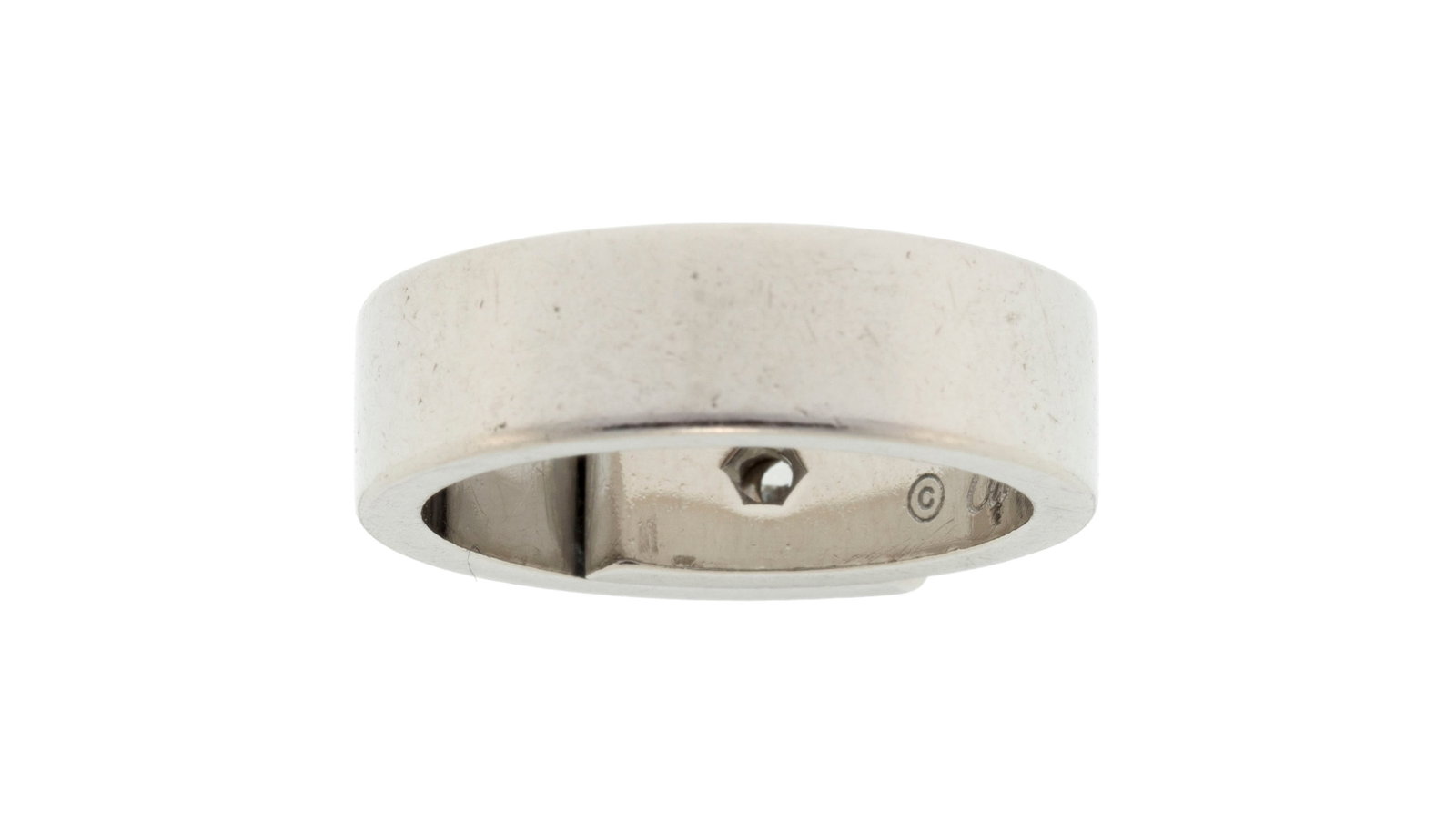 Cartier, bague or gris 750 sertie d'un diamant taille brillant, signée, numérotée AS0 - 3