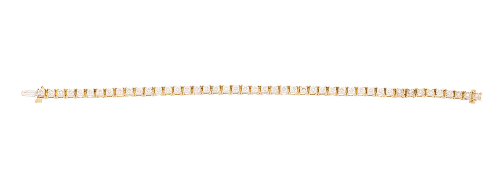 Bracelet rivière 2 ors 750 composé d'une suite de petits éléments carrés gr - 2