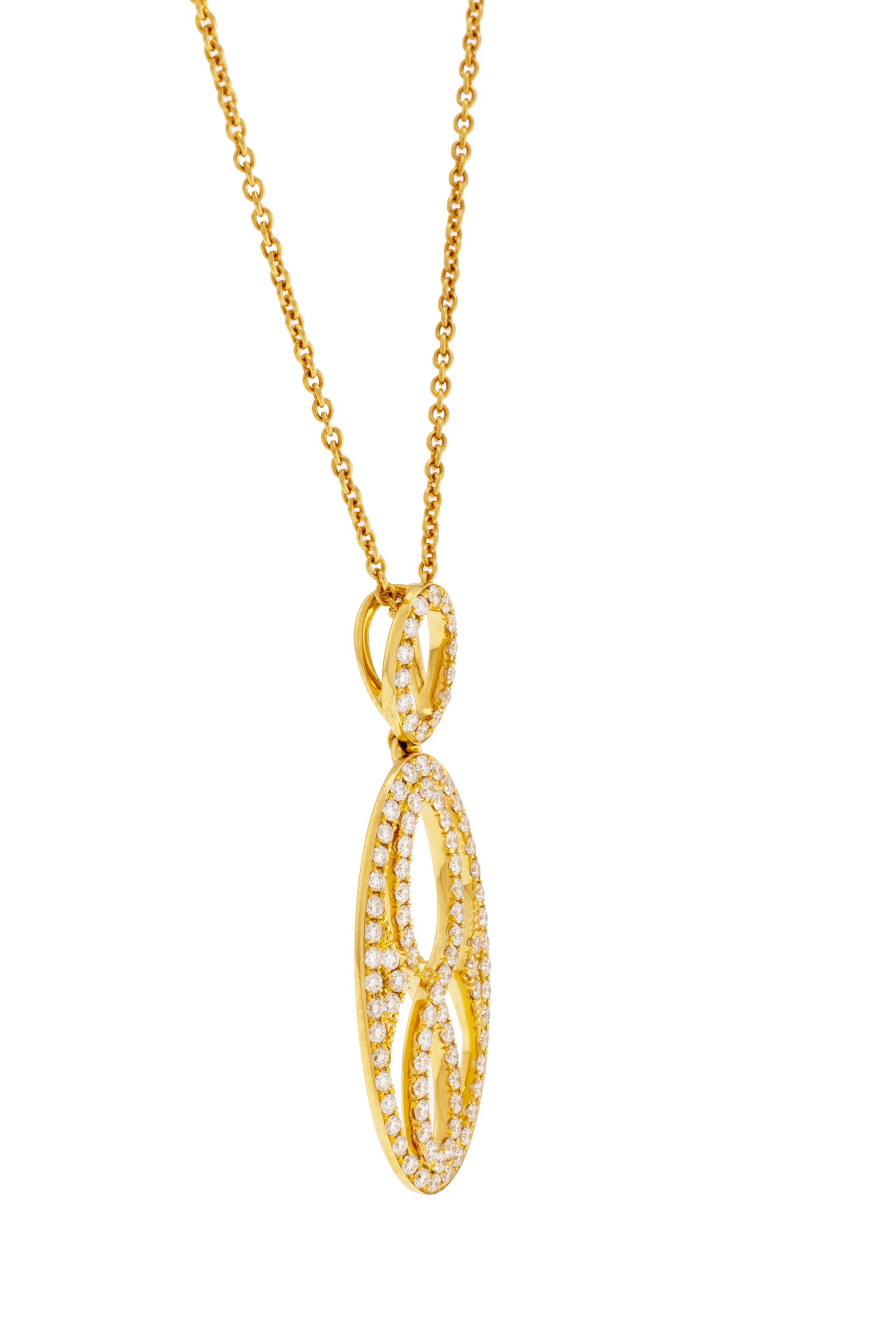 Bucherer, pendentif or 750 ajouré du symbole de l'infini serti de diamants taille brillant, sur - 2