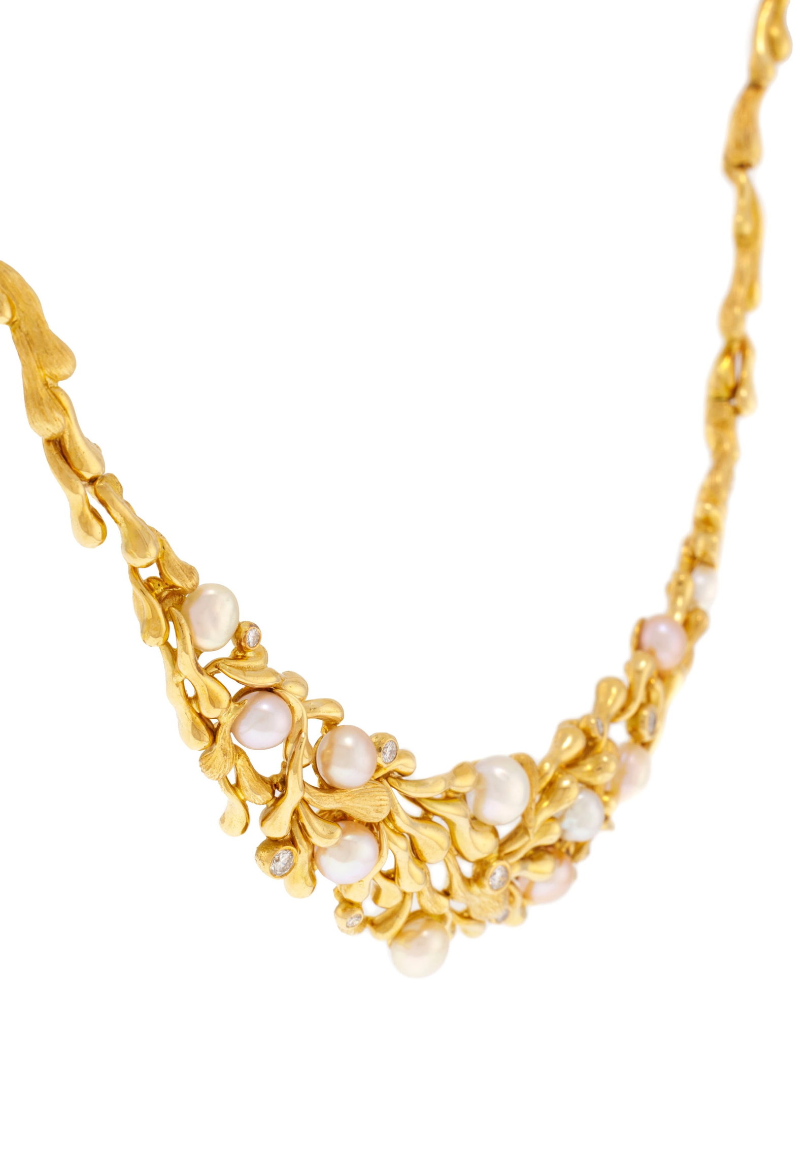 Gilbert Albert, attribué à, collier or 750 à motif végétal stylisé par - 2