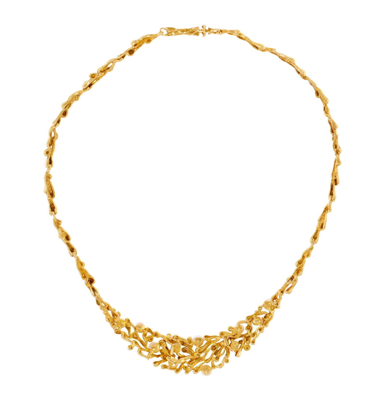 Gilbert Albert, attribué à, collier or 750 à motif végétal stylisé par - 3