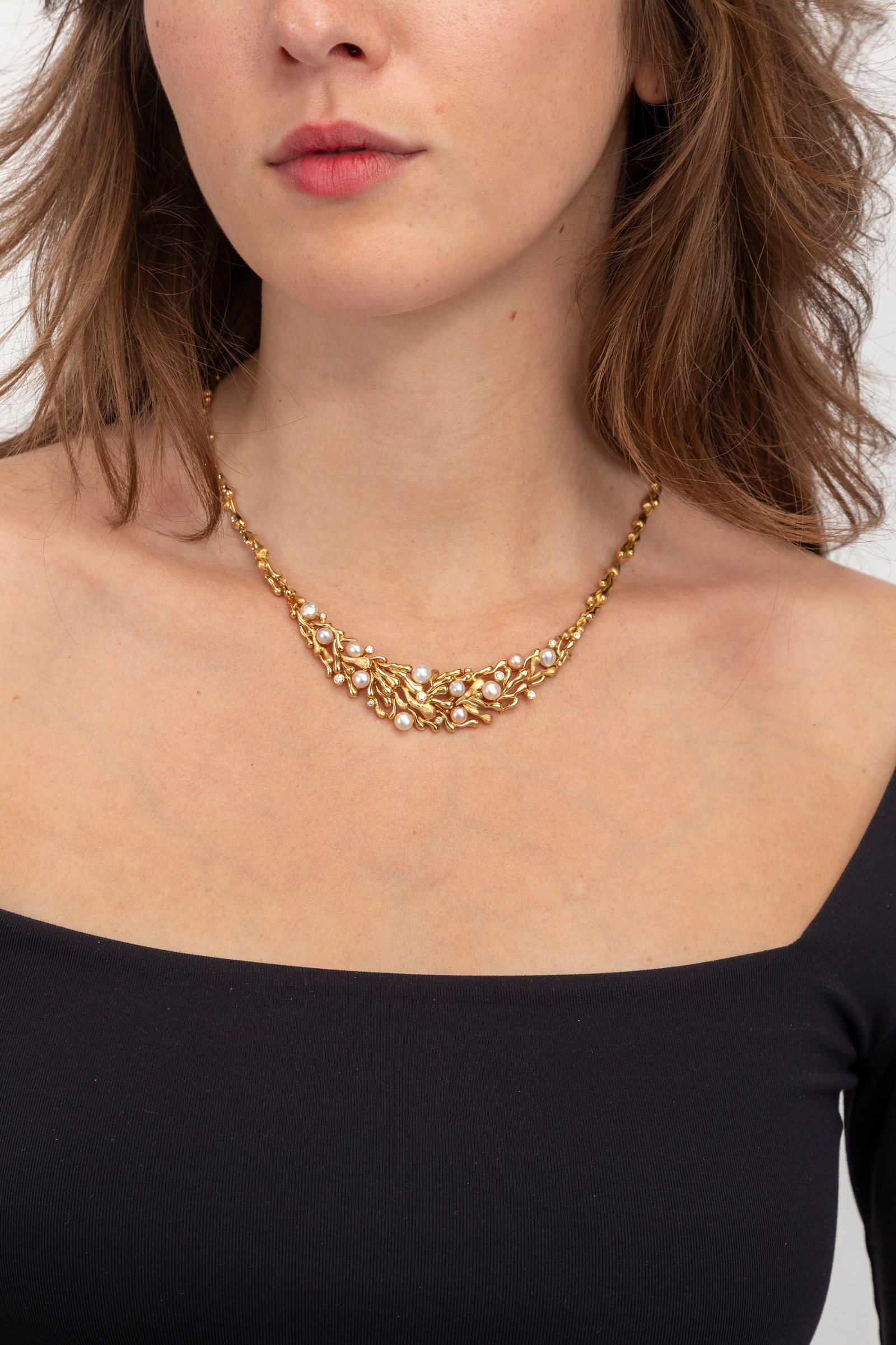 Gilbert Albert, attribué à, collier or 750 à motif végétal stylisé par - 4