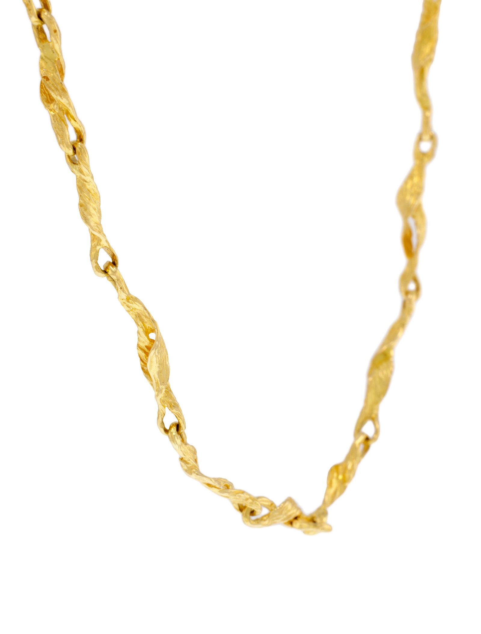 Gilbert Albert, collier or 750 froissé, signé, long. 46 cm, 22g - 2