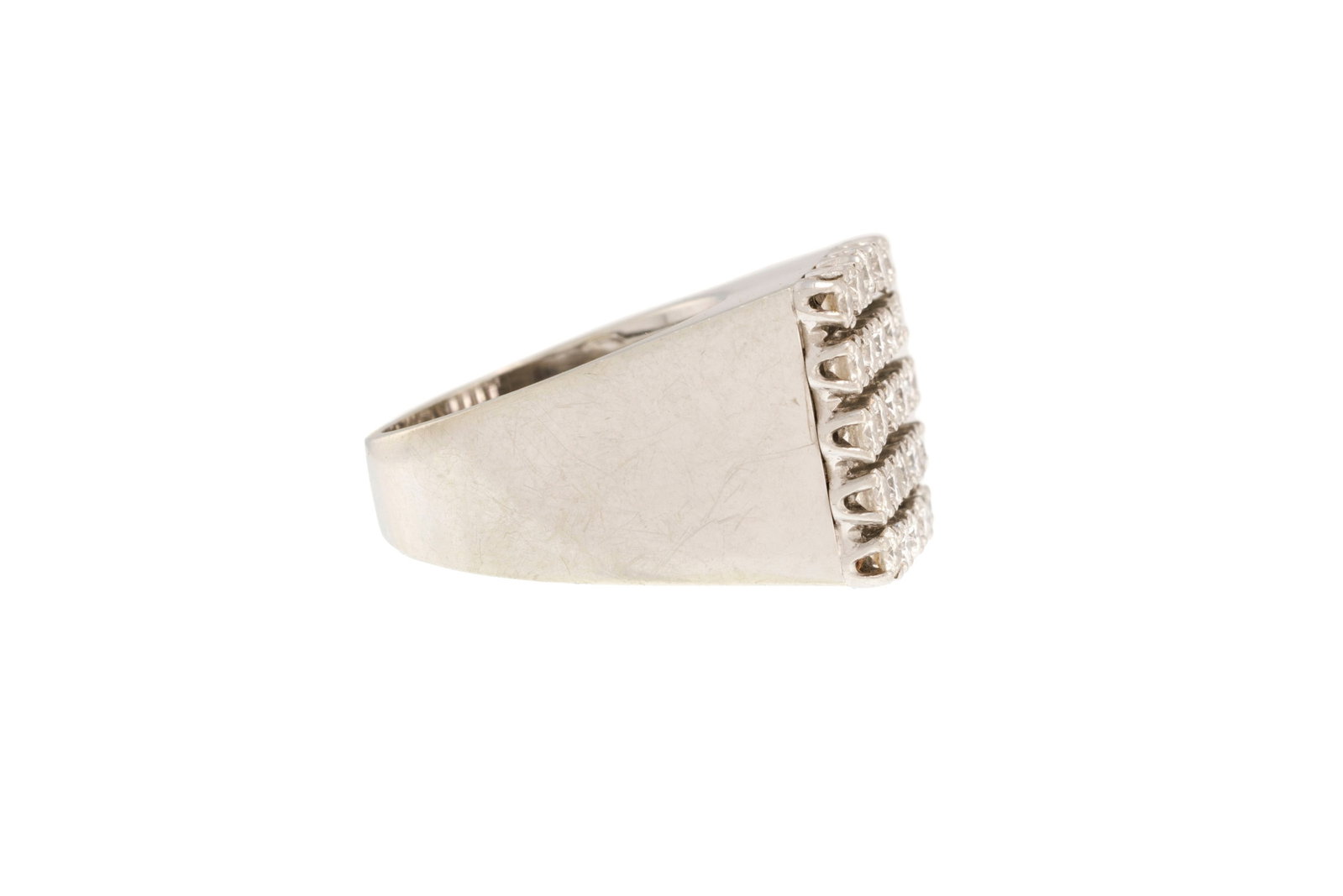 Bague or gris 750 sertie de diamants taille brillant, doigt 50-10, 10g - 2