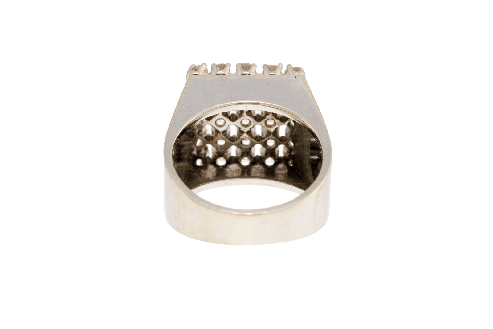 Bague or gris 750 sertie de diamants taille brillant, doigt 50-10, 10g - 3