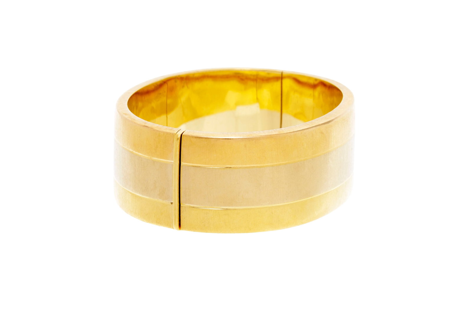 Bracelet rigide 2 ors 750 brossés, circ. 17.8 cm, 68g - 2