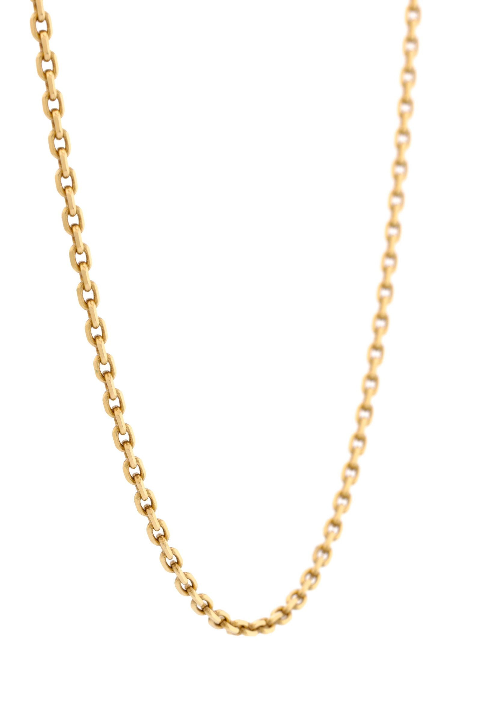 Chaîne or 750 à maille forçat limée, long. 46.5 cm, 9g - 2