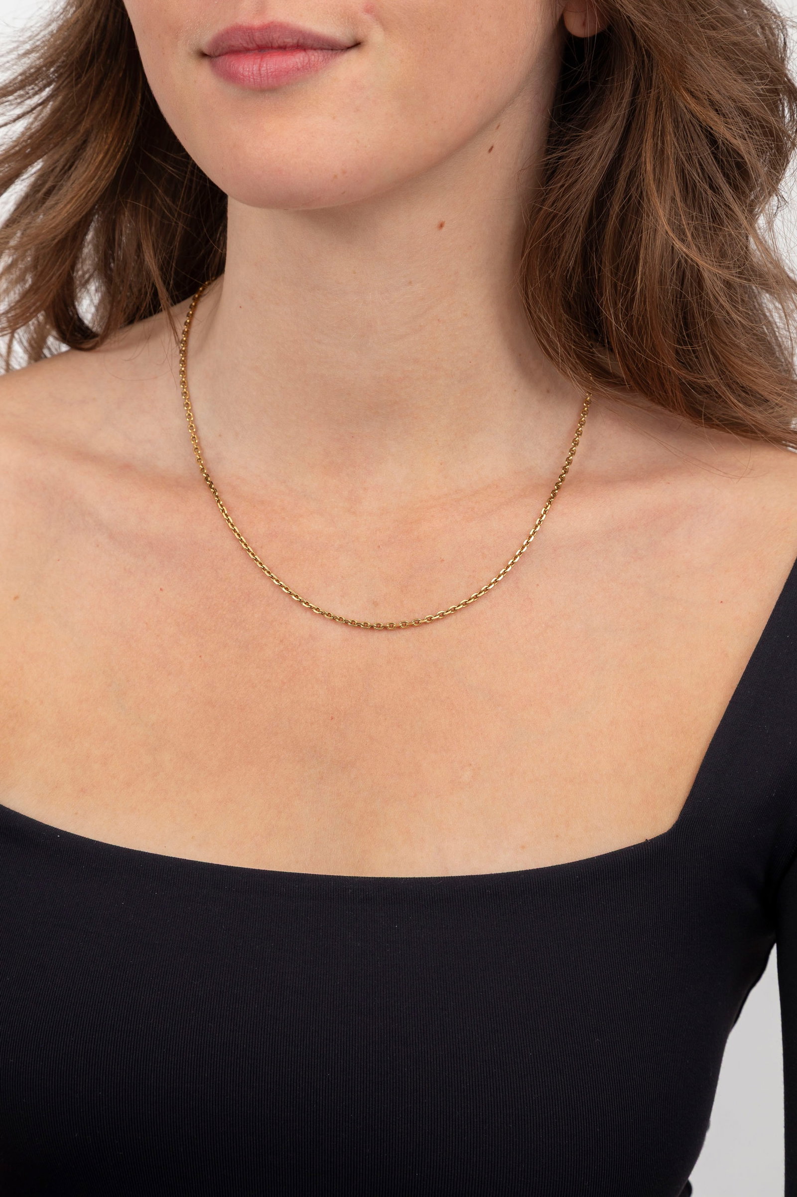 Chaîne or 750 à maille forçat limée, long. 46.5 cm, 9g - 3