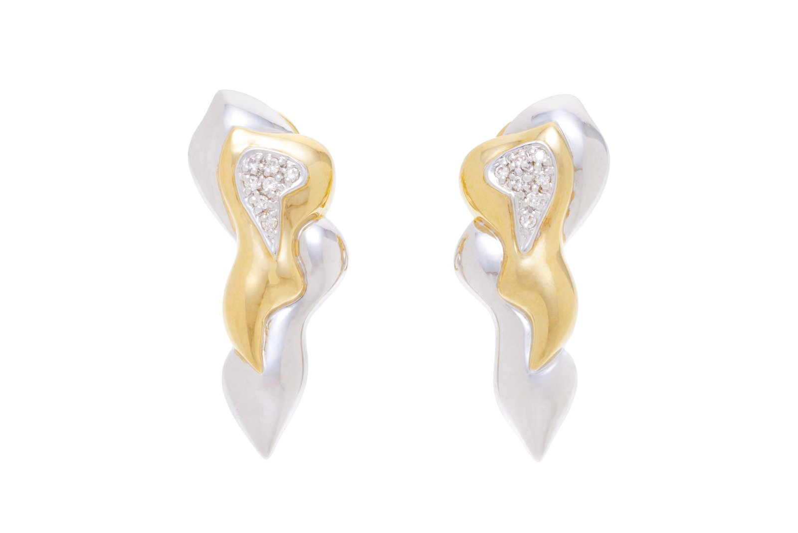 Bucherer, ensemble composé d'une paire de boucles d'oreilles et d'une broche 2 ors 750 à m (1 of 7)