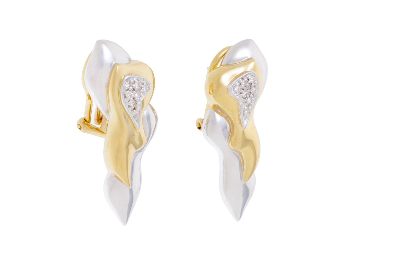 Bucherer, ensemble composé d'une paire de boucles d'oreilles et d'une broche 2 ors 750 à m - 3