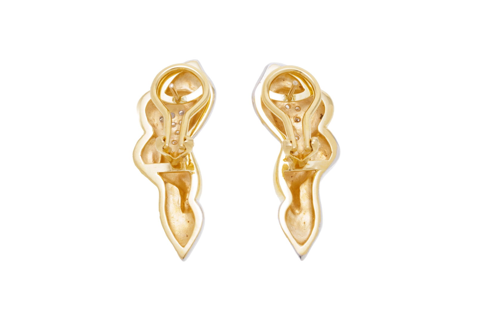 Bucherer, ensemble composé d'une paire de boucles d'oreilles et d'une broche 2 ors 750 à m - 5