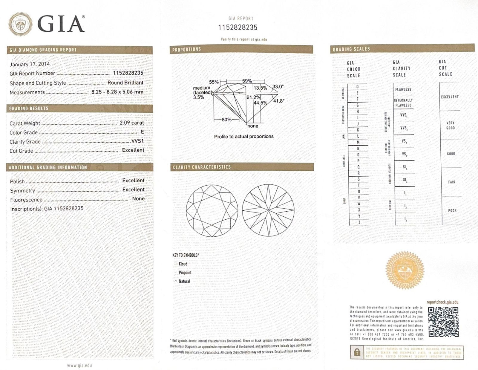 Un diamant taille brillant sur papier de 2.09 carats, E, VVS1 selon le rapport GIA n°1152828235 - 2