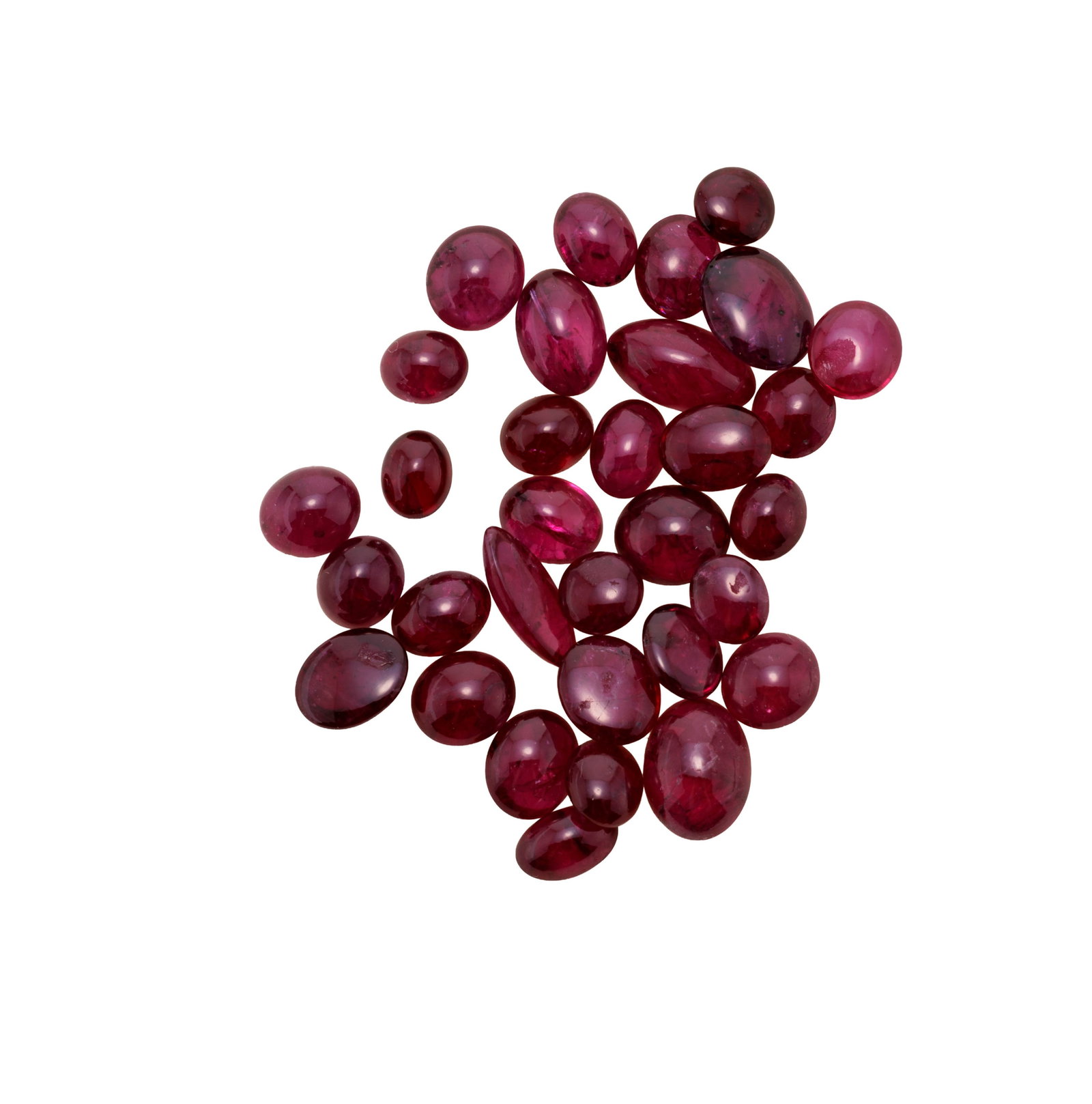 Lot de rubis taillés en cabochon pour un total d'env. 340 carats - 5