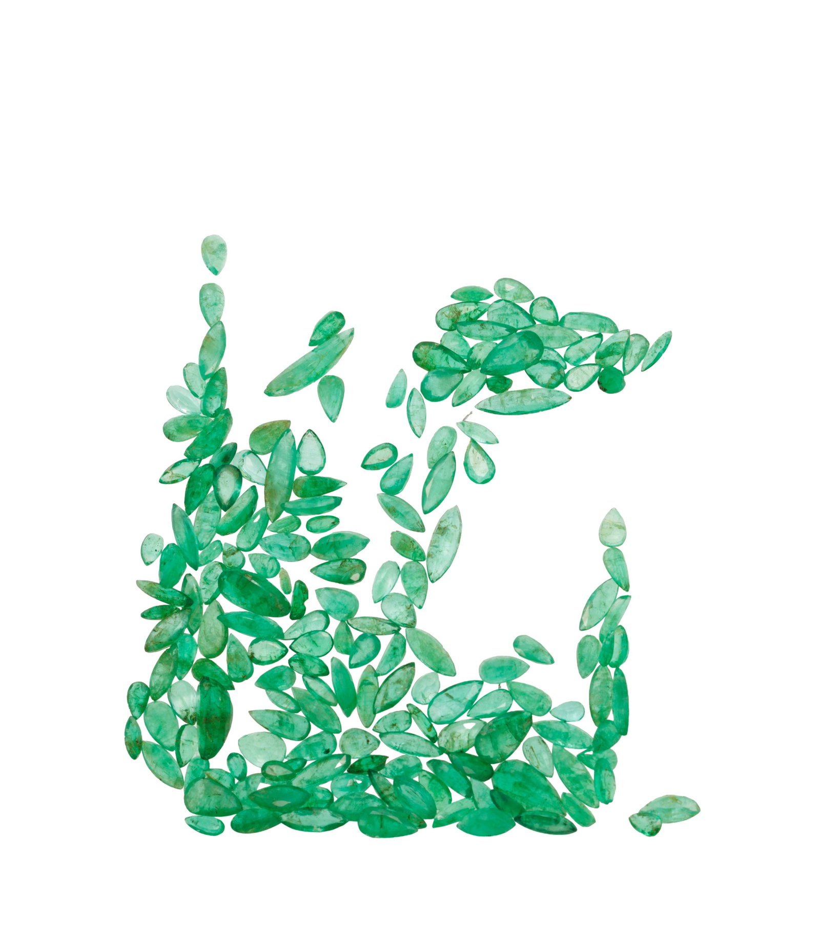 Lot composé d'émeraudes, de spinelles, de grenats et de diamants: \-Émeraudes de d - 2