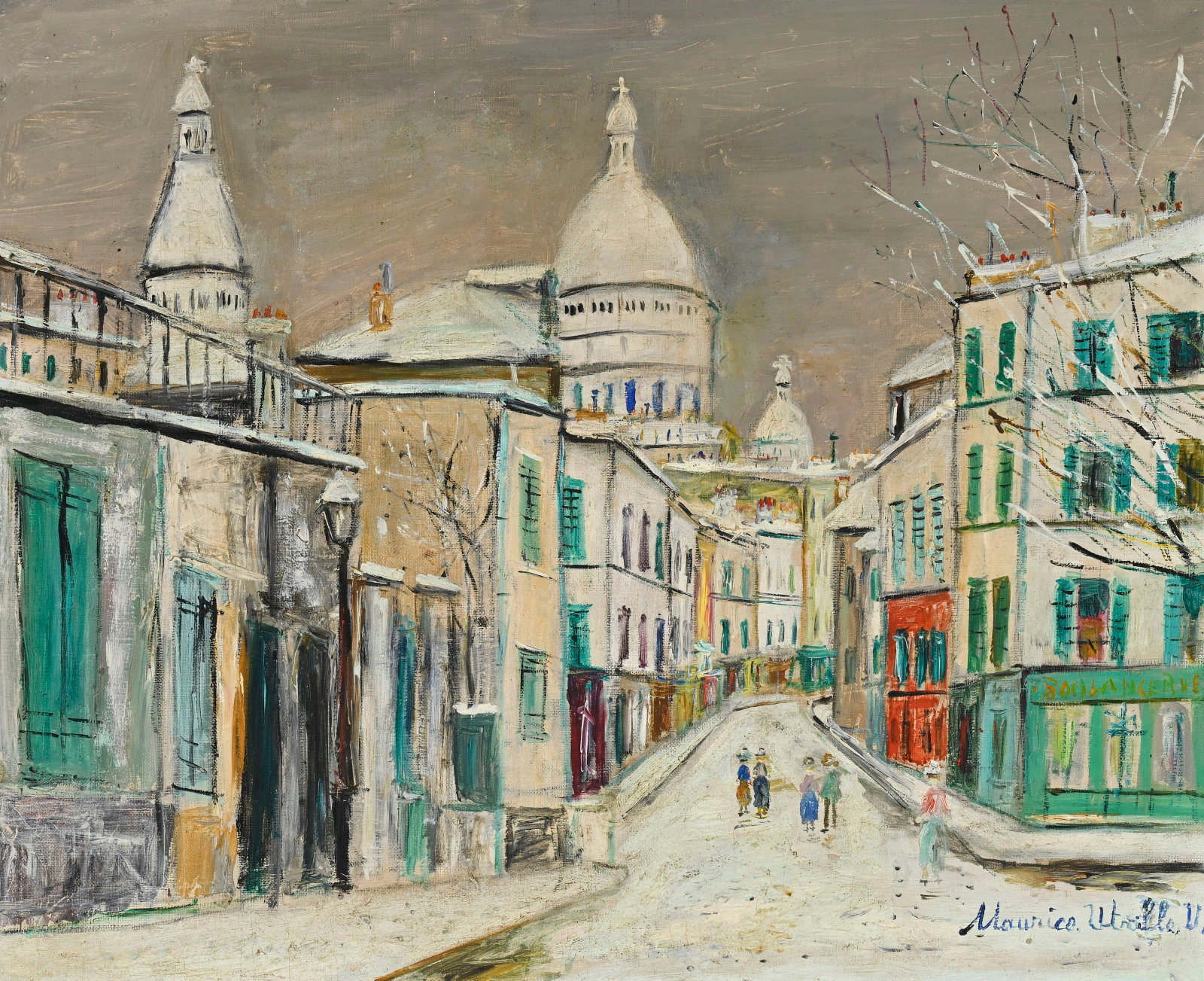 Maurice Utrillo (1883-1955), Rue de la boulangerie Montmartre , 1927, huile sur toile, sign?e, (1 of 4)