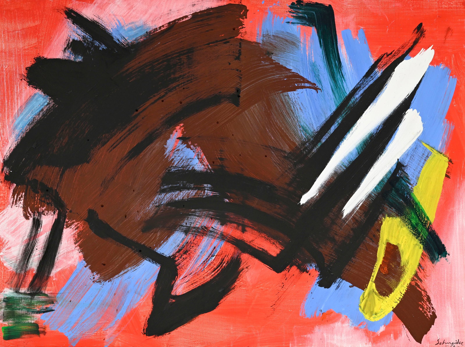 Gérard Schneider (1896-1986), Opus 7 M , 1976, acrylique sur toile, signée et datée, 97x130 cm (1 of 5)