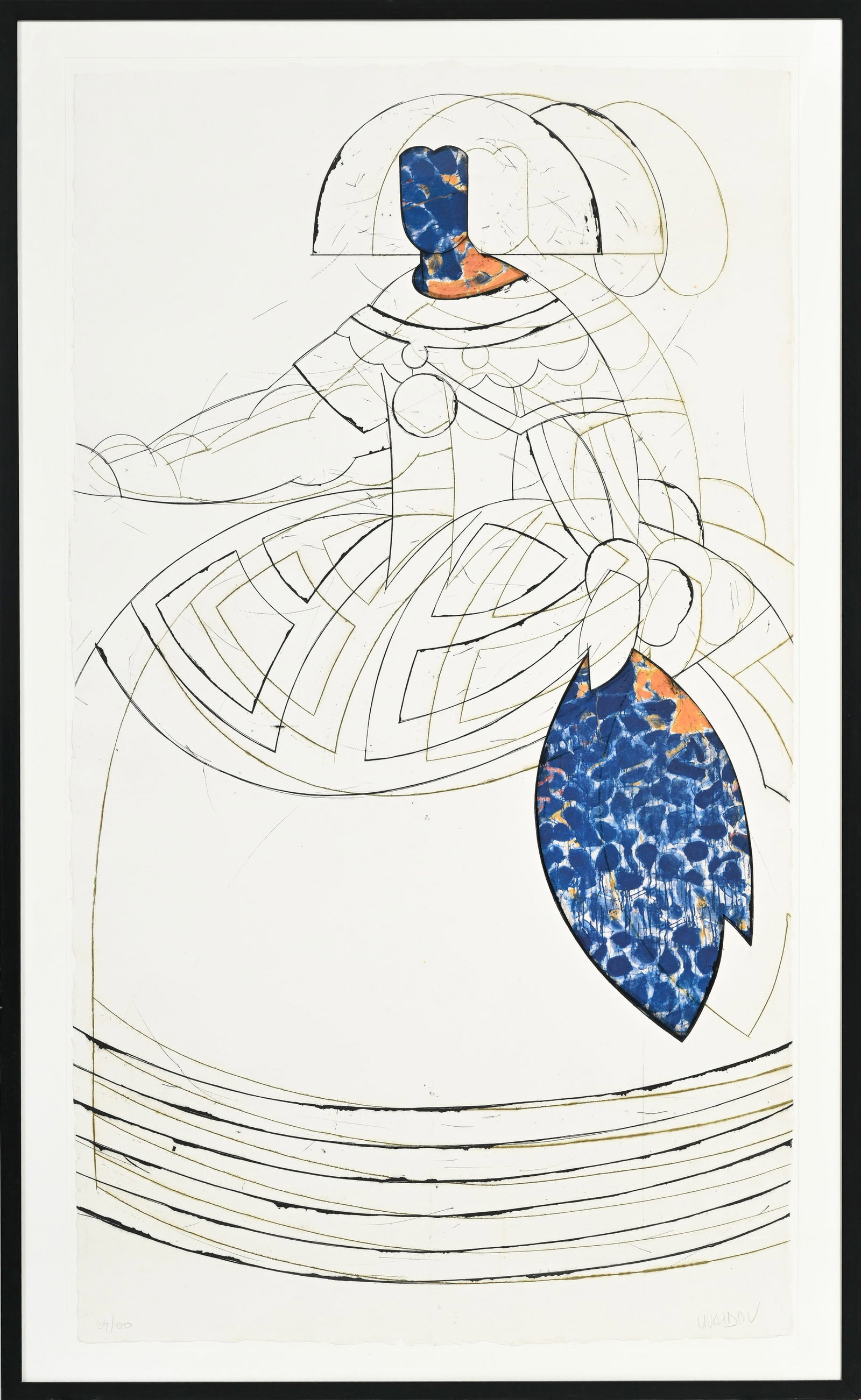 Manolo Valdés (1942), Reina Mariana VIII , 2000, eau-forte et collage sur papier, signée et (1 of 5)