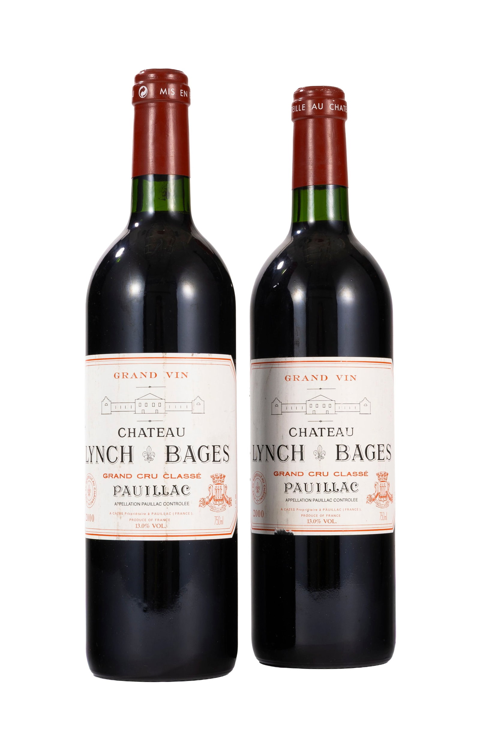 Ch. Lynch Bages, 2000, Pauillac, 5ème grand cru classé, 2 bts: Ch. Lynch Bages, 2000, Pauillac, 5ème grand cru classé, 2 bts Condition niveau bas goulot un manque sur une étiquette rayures et marques sur les étiquettes