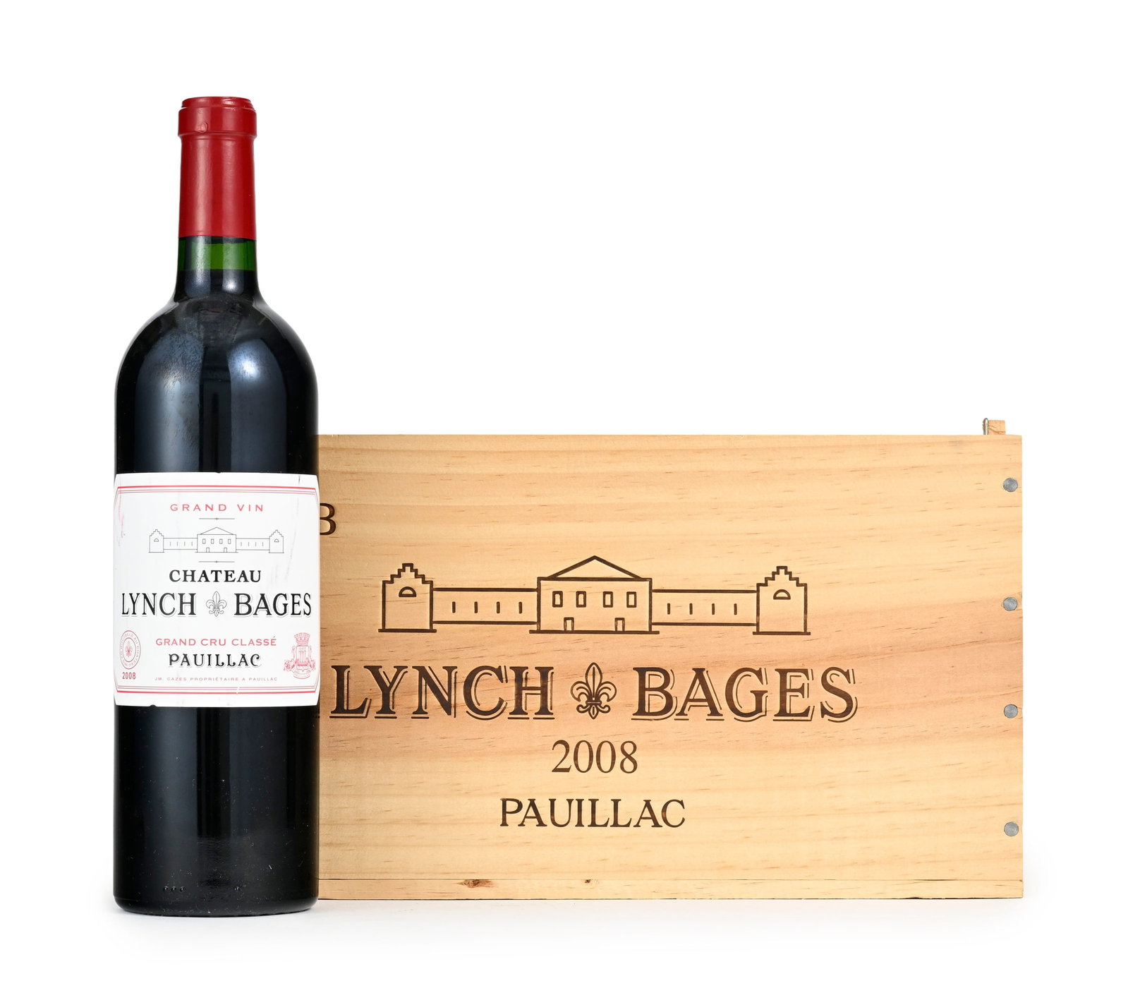 Ch. Lynch-Bages, 2008, Pauillac, 5ème grand cru classé, 6 bts, CBO: Ch. Lynch-Bages, 2008, Pauillac, 5ème grand cru classé, 6 bts, CBO Condition absence du couvercle de la caisse