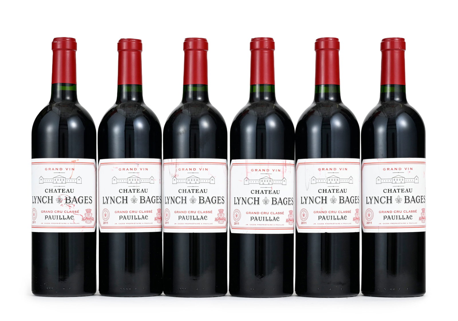 Ch. Lynch-Bages, 2011, Pauillac, 5ème grand cru classé, 6 bts: Ch. Lynch-Bages, 2011, Pauillac, 5ème grand cru classé, 6 bts Condition niveau bas goulot rayures et marques sur les étiquettes