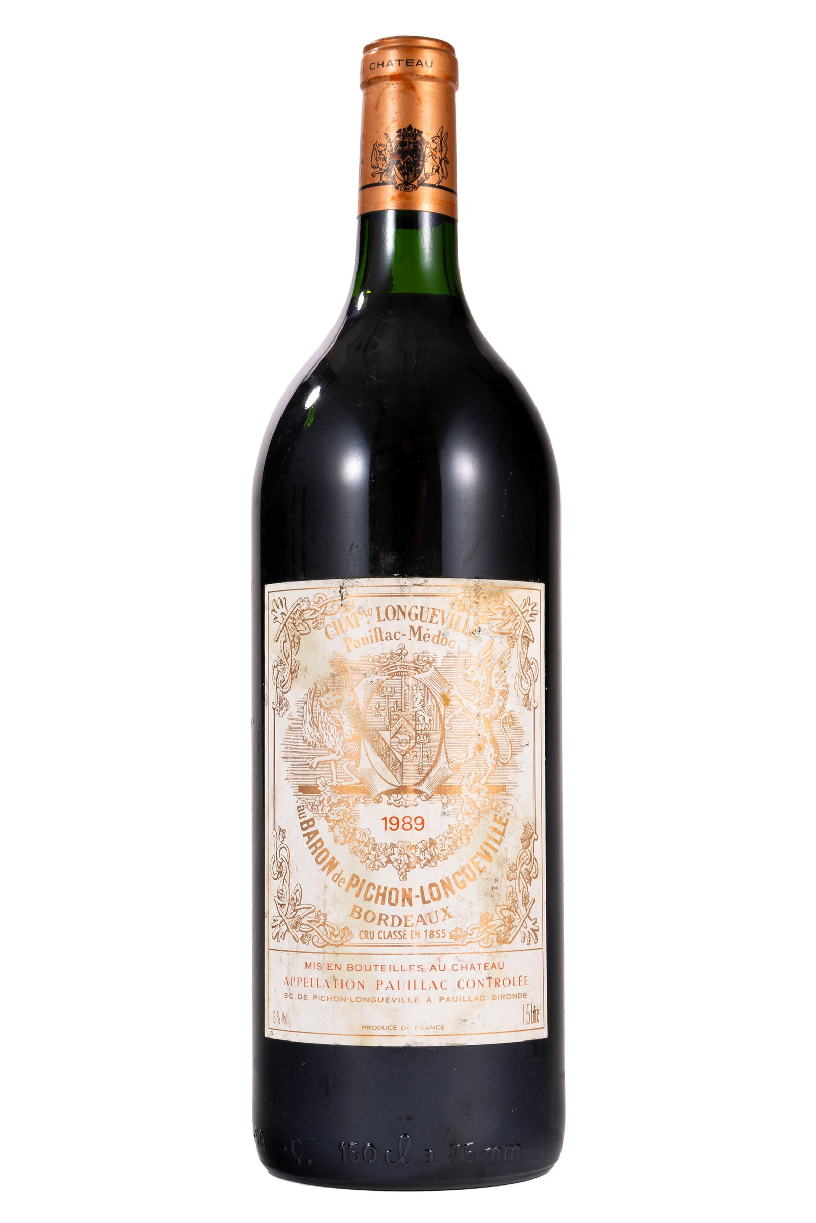 Ch. Pichon Baron de Longueville, 1989, Pauillac, 2ème grand cru classé, 1 magnum: Ch. Pichon Baron de Longueville, 1989, Pauillac, 2ème grand cru classé, 1 magnum Condition niveau bas goulot/ très légèrement bas taches et marques sur l'étiquette
