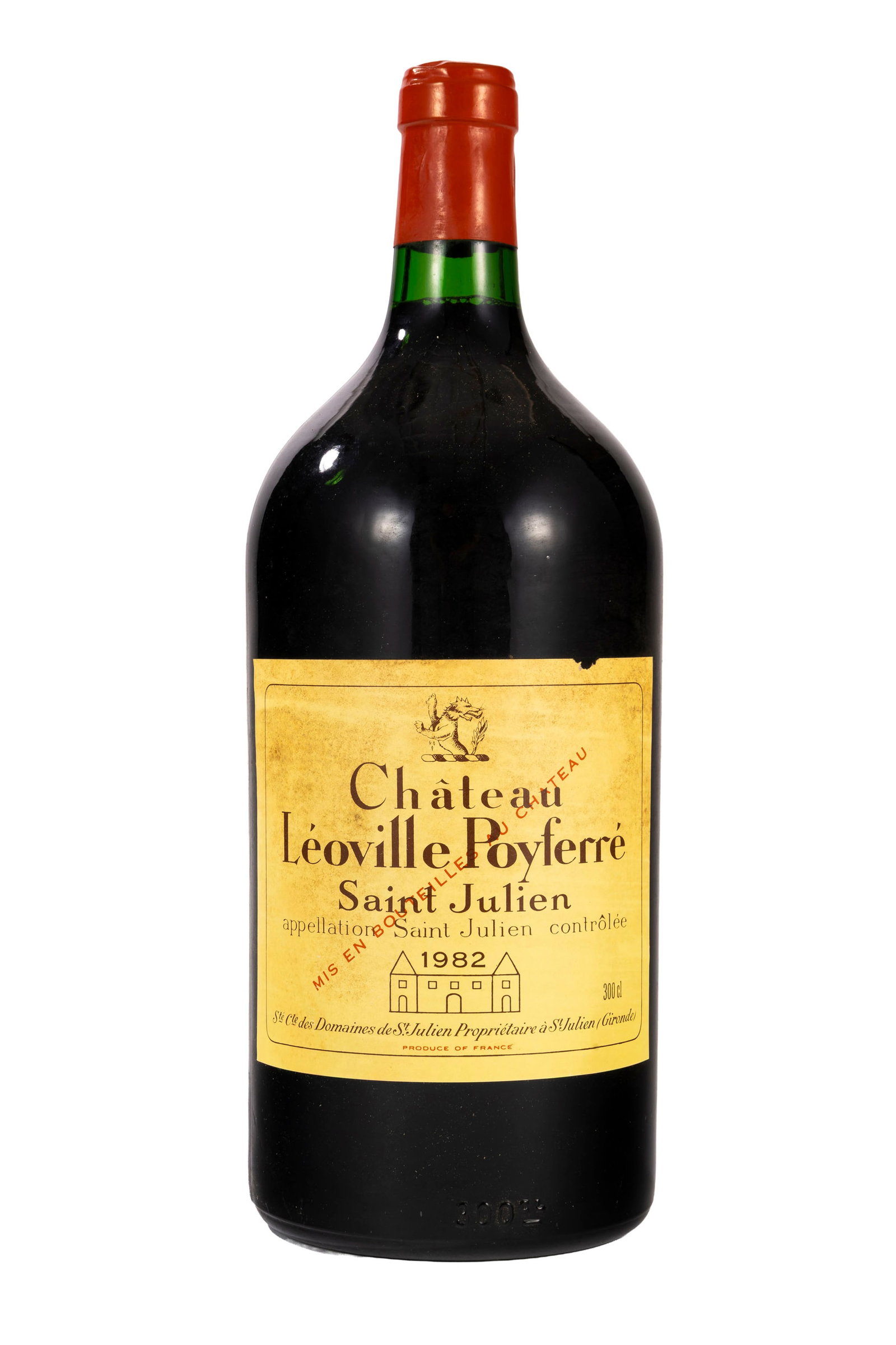 Ch. Léoville Poyferré, 1982, Saint-Julien, 2ème grand cru classé, 1 double-magnu: Ch. Léoville Poyferré, 1982, Saint-Julien, 2ème grand cru classé, 1 double-magnum Condition niveau bas goulot rousseurs, taches et manque sur l'étiquette
