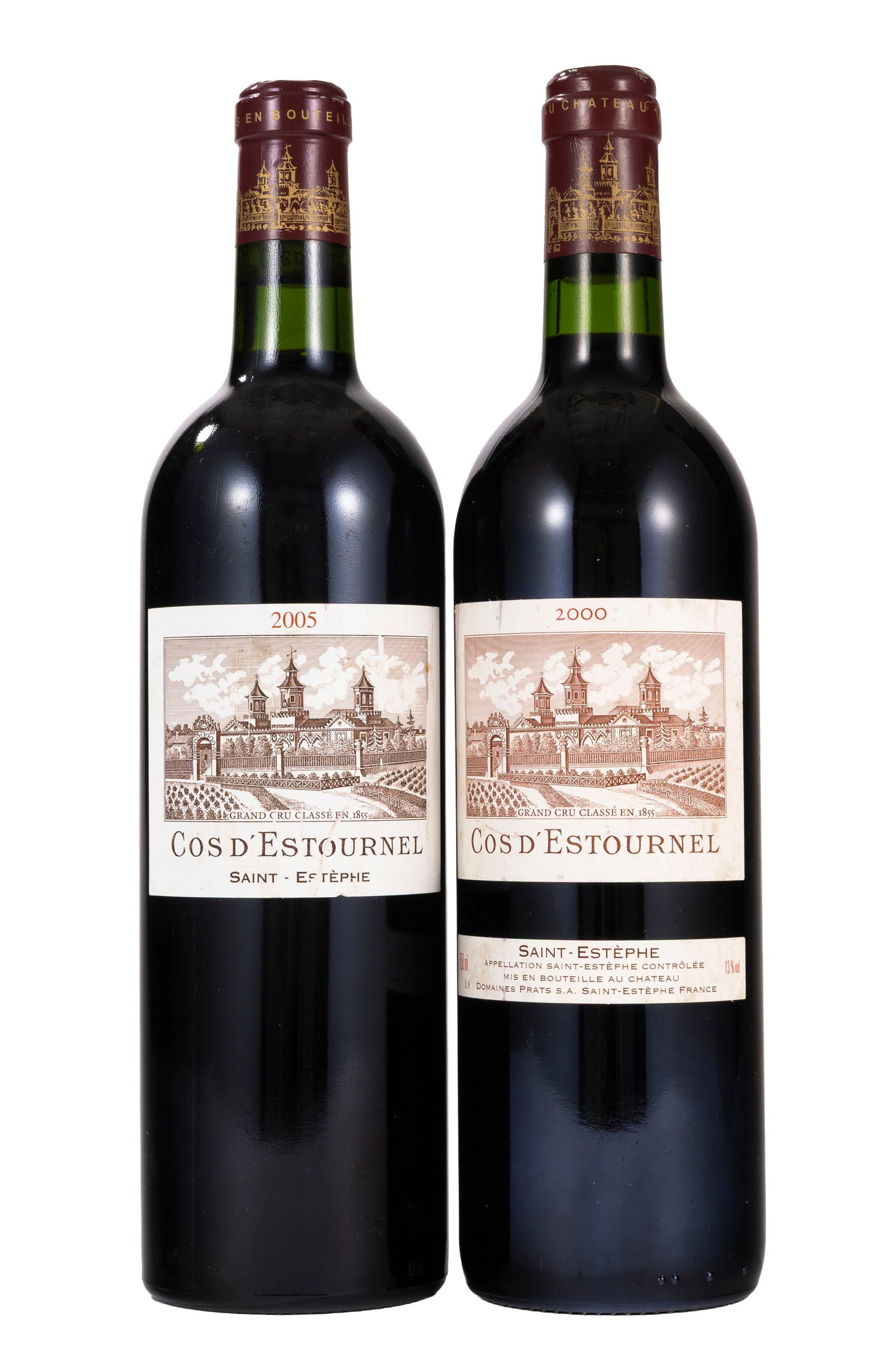 Ch. Cos d'Estournel, 2000, 2005, Saint-Estèphe, 2ème grand cru classé, 2 bts: Ch. Cos d'Estournel, 2000, 2005, Saint-Estèphe, 2ème grand cru classé, 2 bts Condition rayures et marques sur les étiquettes niveau bas goulot