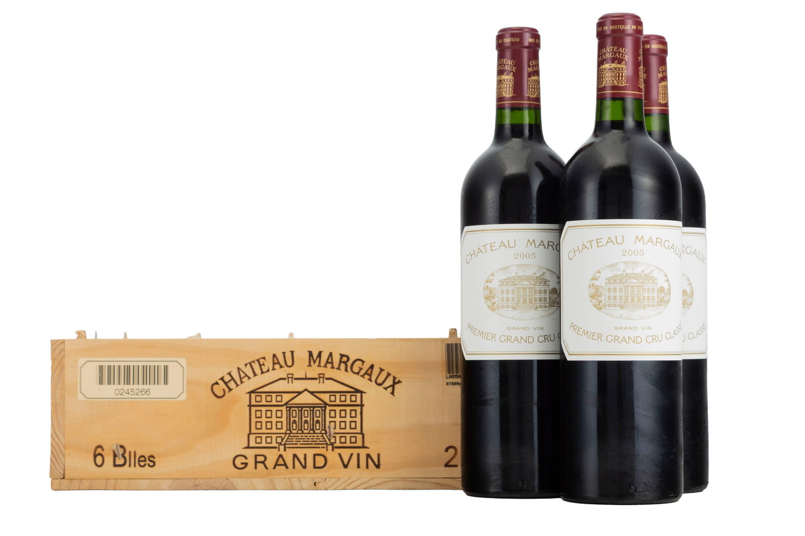 Ch. Margaux, 2005, Margaux, 1er Grand Cru Classé, 6 bts, CBO: Ch. Margaux, 2005, Margaux, 1er Grand Cru Classé, 6 bts, CBO Condition niveau parfait à bas goulot