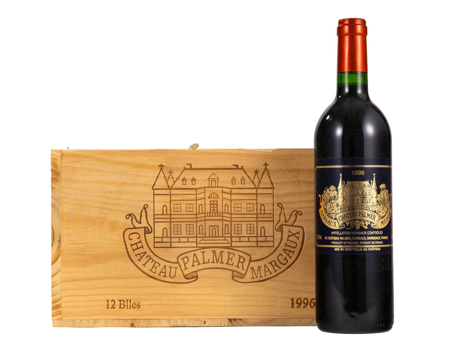Ch. Palmer, 1996, Margaux, 3ème grand cru classé, 6 bts, CBO: Ch. Palmer, 1996, Margaux, 3ème grand cru classé, 6 bts, CBO Condition niveau bas goulot caisse en bois d'origine sans couvercle