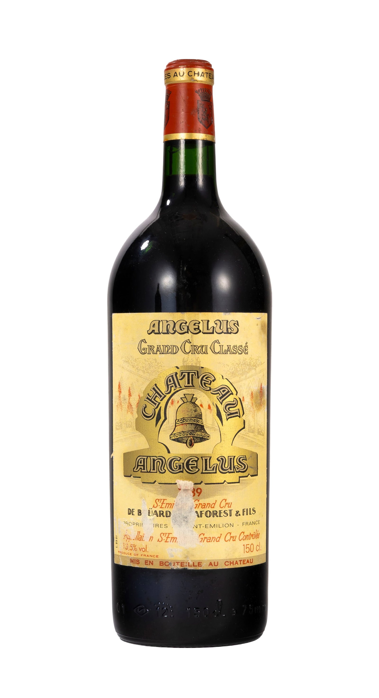 Ch. Angélus, 1989, Saint-Emilion, 1er grand cru classé, 1 magnum: Ch. Angélus, 1989, Saint-Emilion, 1er grand cru classé, 1 magnum Condition niveau parfait/ bas goulot griffures et manques sur l'étiquette