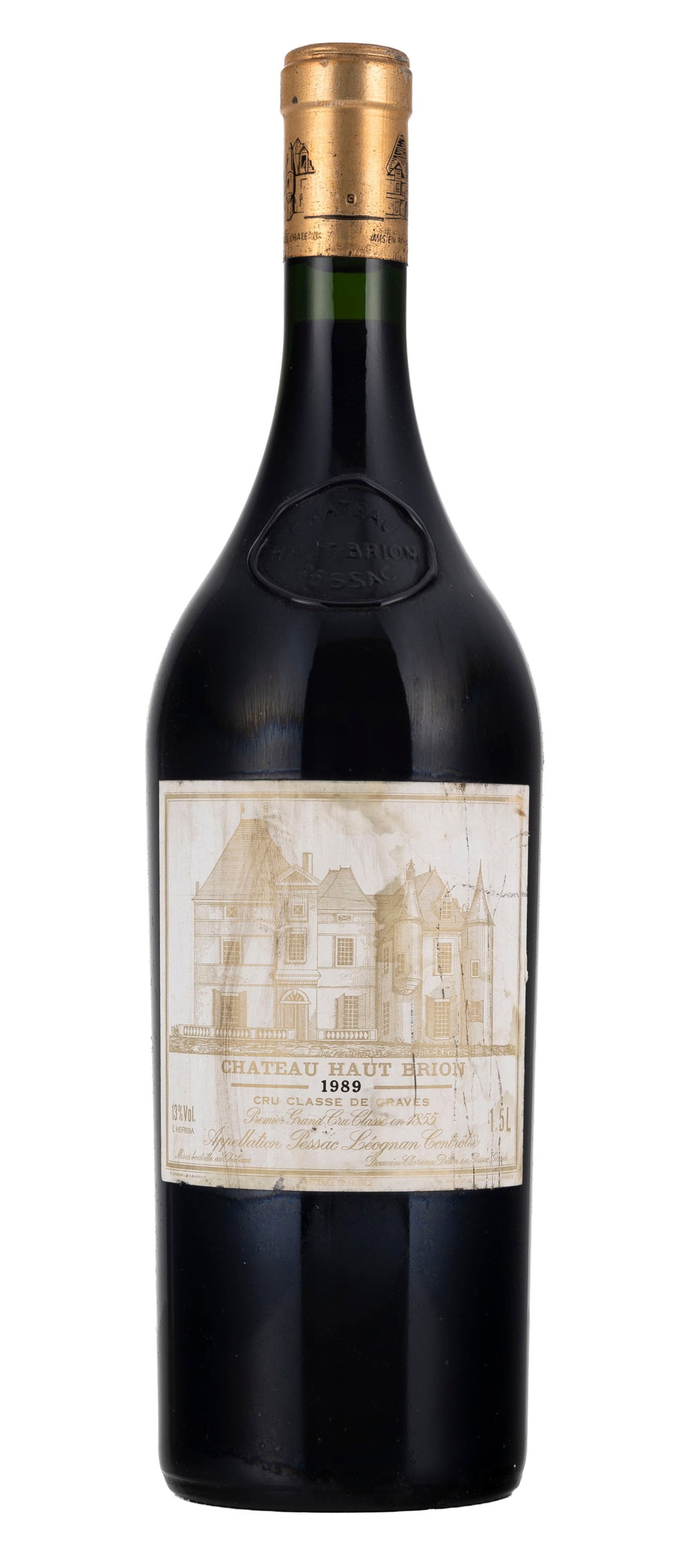 Ch. Haut Brion, 1989, Pessac-Léognan, 1er grand cru classé, 1 magnum: Ch. Haut Brion, 1989, Pessac-Léognan, 1er grand cru classé, 1 magnum Condition taches, rayures et marques sur l'étiquette niveau bas goulot