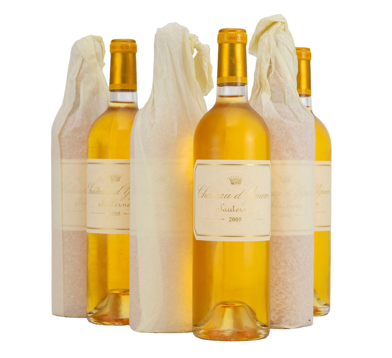 Ch. d'Yquem, 2005, Sauternes, 1er grand cru classé, 6 bts, CBO: Ch. d'Yquem, 2005, Sauternes, 1er grand cru classé, 6 bts, CBO Condition niveau parfait et bas goulot présence d'étiquettes sur la caisse