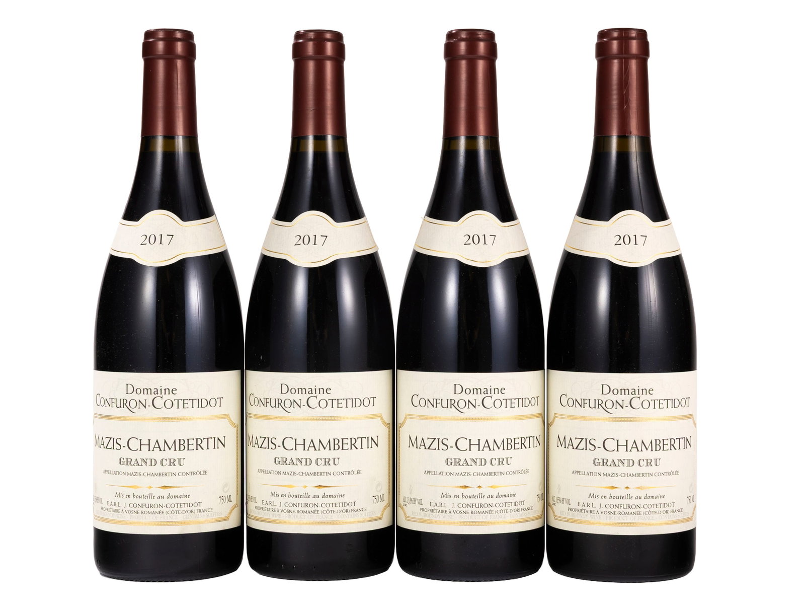Domaine Confuron-Cotetidot, Mazis-Chambertin, 2017, 4 bts: Domaine Confuron-Cotetidot, Mazis-Chambertin, 2017, 4 bts Condition niveau: moins de 2 cm
