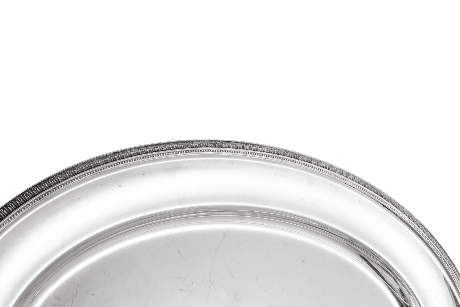 Christofle. Ensemble d'1 plat ovale et 1 plateau de service en métal argenté, modèle  - 2