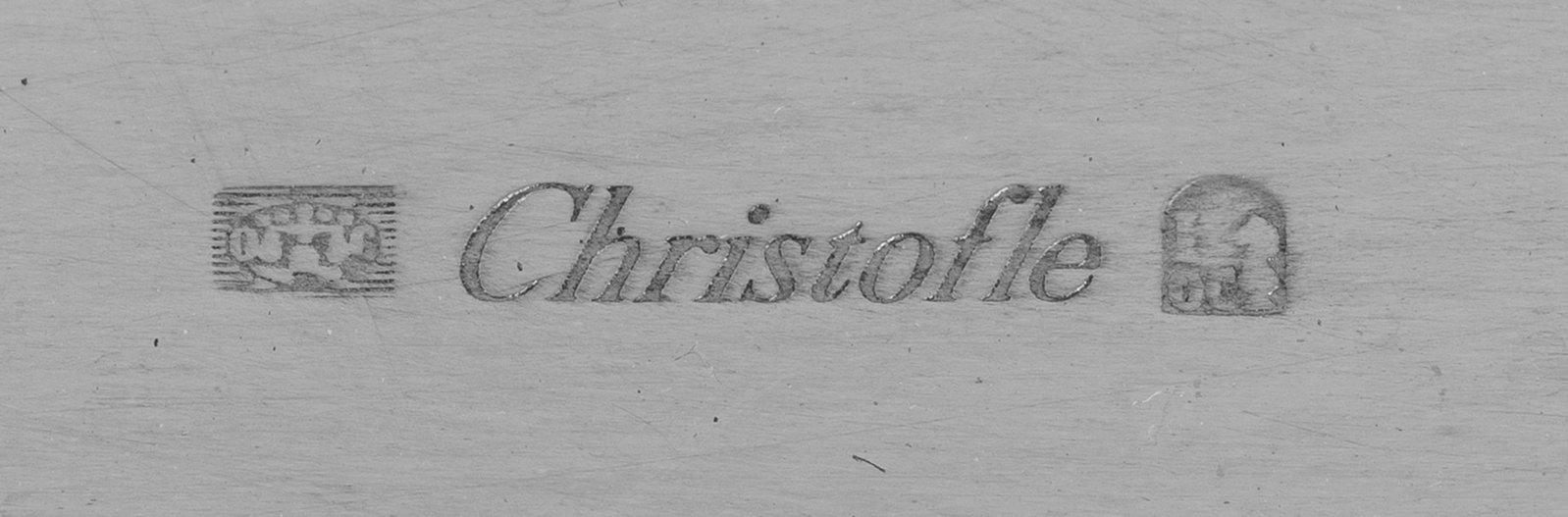 Christofle. Ensemble 1 coupelle double et 1 plateau de service en métal argenté, modè - 12